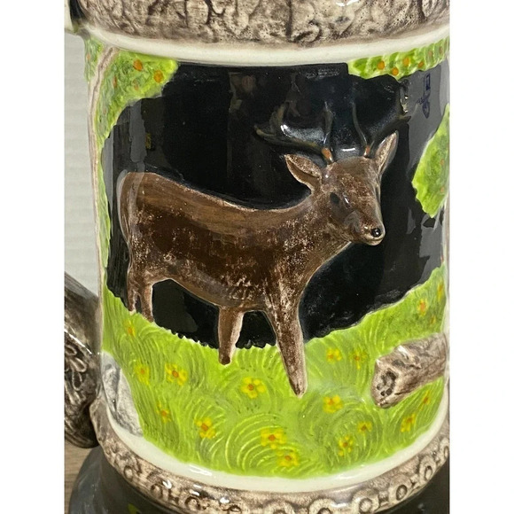 Vintage Germany Ceramic Man Deer Unbranded Tall Beer Stein Mug Hand Painted - Picture 12 of 12